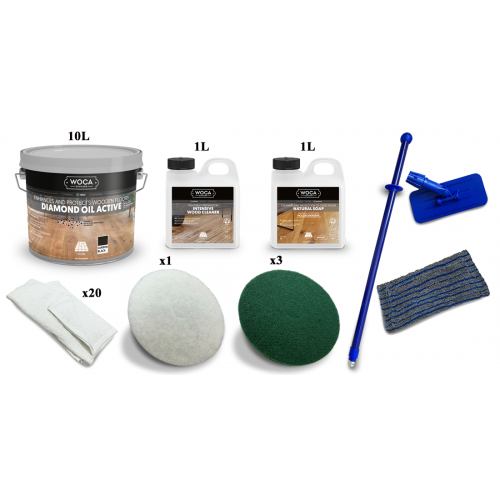 Kit Saving: DC060 (d) Woca Diamond Oil Active; other colours floor oiling, matt, single application 71 to 95m2 (DC)