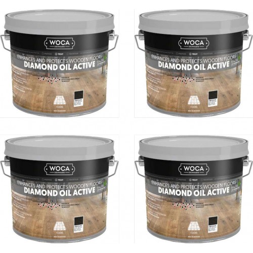 TRADE PRICE! Woca Diamond Oil Active, Carbon Black 10ltr total; box of 4 x 2.5L 565825A (WF)