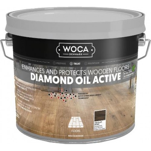 Woca Diamond Oil Active, Chocolate Brown 2.5L 565925A (WFS)