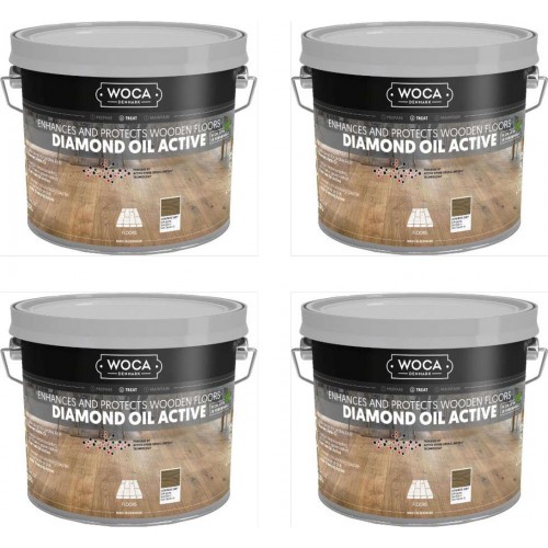 TRADE PRICE! Woca Diamond Oil Active, Concrete Grey 10ltr total; box of 4 x 2.5L 565625A (WF)