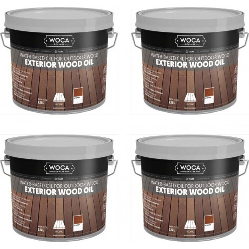 TRADE PRICE! Woca Exterior Wood Oil Bangkirai 10ltr total; box of 4 x 2.5L 617956A (DC)