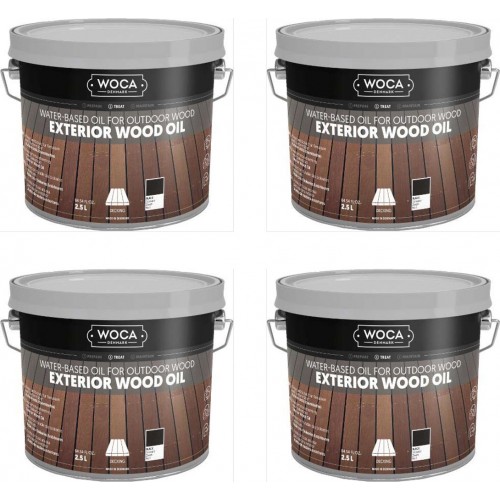 TRADE PRICE! Woca Exterior Wood Oil Black 10ltr total; box of 4 x 2.5L 617950A (DC)  