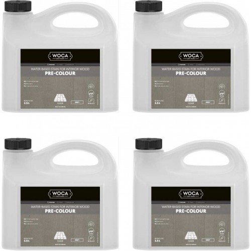 TRADE PRICE! Woca Pre Colour Stain 2019 onward Grey 10ltr total; box of 4 x 2.5L 500241A (DC)  